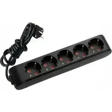 Viko 90133503 5'li Grup Priz Topraklı 3 Metre Siyah Çocuk Korumalı - 1