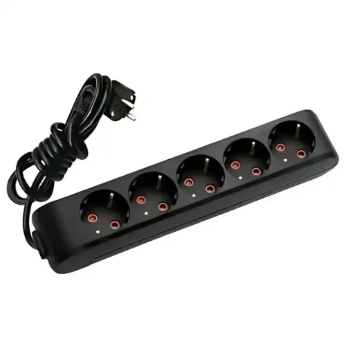 Viko 90133505 5'li Grup Priz Topraklı 5 Metre Siyah Çocuk Korumalı - 1