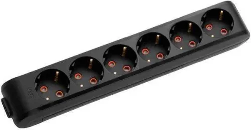 Viko 90133600 6'lı Grup Priz Topraklı Klemensli Siyah Çocuk Korumalı - 1