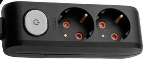 Viko 90137200 2'li Grup Priz Anahtarlı Topraklı Klemensli Siyah Çocuk Korumalı - 1