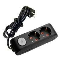 Viko 90137203 2'li Grup Priz Anahtarlı Topraklı 3 Metre Siyah Çocuk Korumalı - 1