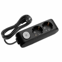 Viko 90137205 2'li Grup Priz Anahtarlı Topraklı 5 Metre Siyah Çocuk Korumalı - 1