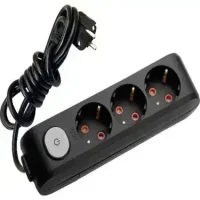 Viko 90137303 3'lü Grup Priz Anahtarlı Topraklı 3 Metre Siyah Çocuk Korumalı - 1