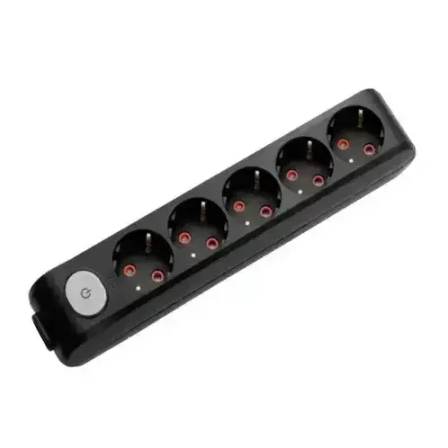 Viko 90137500 5'li Grup Priz Anahtarlı Topraklı Klemensli Siyah Çocuk Korumalı - 1