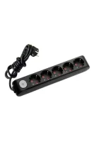 Viko 90137503 5'li Grup Priz Anahtarlı Topraklı 3 Metre Siyah Çocuk Korumalı - 1