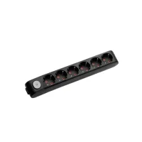 Viko 90137600 6'lı Grup Priz Anahtarlı Topraklı Klemensli Siyah Çocuk Korumalı - 1