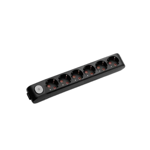 Viko 90137600 6'lı Grup Priz Anahtarlı Topraklı Klemensli Siyah Çocuk Korumalı - 1