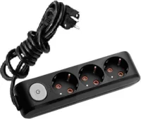 Viko 90139302 Siyah 3'lü Grup Priz Anahtarlı Topraklı UPS 2 Metre Çocuk Korumalı - 1