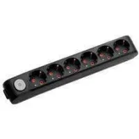 Viko 90139600 6'lı Grup Priz Anahtarlı Topraklı Klemens UPS Siyah Çocuk Korumalı - 1