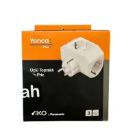 Viko 90303004 Plus Siyah 3'lü Topraklı Priz - VİKO (1)