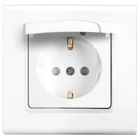 Viko 90440012 Linnera/Rollina Beyaz Kapaklı Topraklı Priz Çocuk Koruma Mekanizma - Çerçevesiz - 1