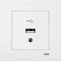 Viko 90440026 Lin/Rol Beyaz USB Konnektör - Çerçevesiz - 1