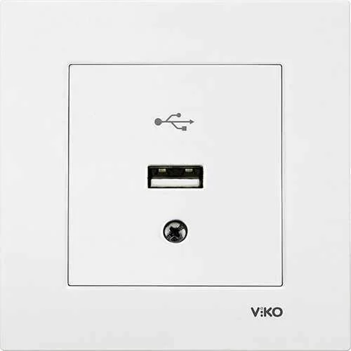 Viko 90440026 Lin/Rol Beyaz USB Konnektör - Çerçevesiz - 1