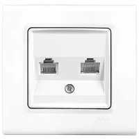 Viko 90440033 Linnera/Rollina Beyaz İkili Nümeris Cat3 Mekanizma - Çerçevesiz - 1