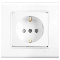 Viko 90440042 Linnera/Rolllina Beyaz Topraklı Priz Çocuk Korumalı Mekanizma+Kapak - Çerçevesiz - 1