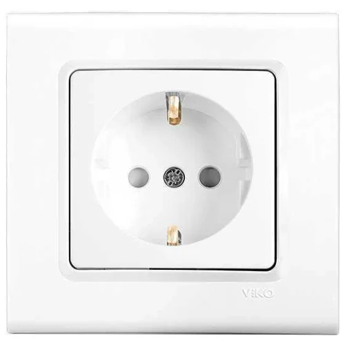 Viko 90440042 Linnera/Rolllina Beyaz Topraklı Priz Çocuk Korumalı Mekanizma+Kapak - Çerçevesiz - 1