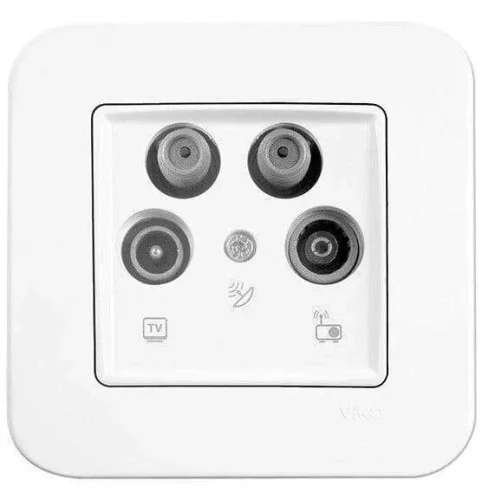 Viko 90440053 Viko Linnera/Rollina Beyaz İkili Uydu SAT Sonlu Mekanizma+Kapak - Çerçevesiz - 1