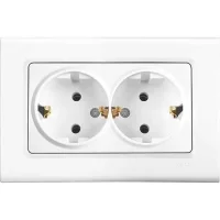 Viko 90440056 Linnera Beyaz İkili Topraklı Priz Mekanizma + Kapak - Çerçevesiz - 1