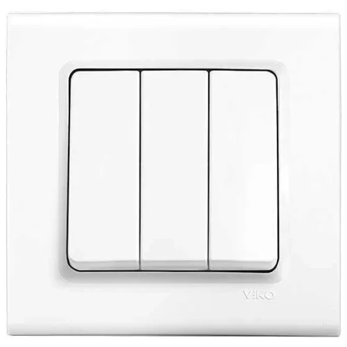 Viko 90440068 Linnera/Rollina Beyaz Üçlü Anahtar Mekanizma - Çerçevesiz - 1