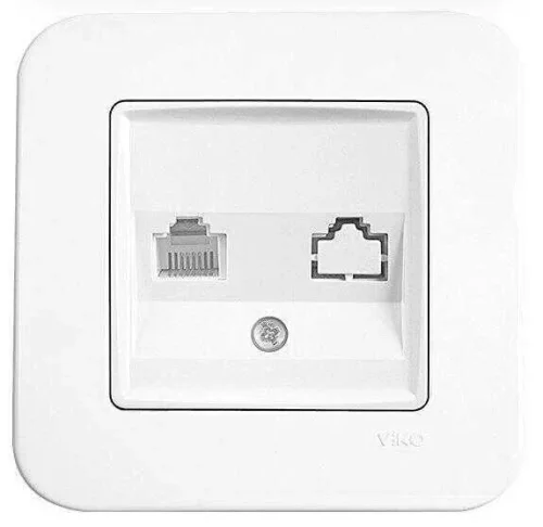Viko 90440078 Linnera/Rollina Beyaz Tekli Data CAT6 Mekanizma+Kapak - Çerçevesiz - 1