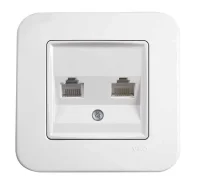 Viko 90440079 Linerra/Rollina Beyaz İkili Data Cat6 Mekanizma+Kapak- Çerçevesiz - 1