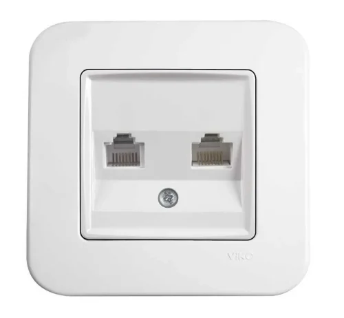 Viko 90440079 Linerra/Rollina Beyaz İkili Data Cat6 Mekanizma+Kapak- Çerçevesiz - 1