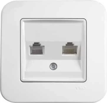 Viko 90440081 Linnera/Rollina Beyaz İkili Data Jaksız Mekanizma+Kapak - 1