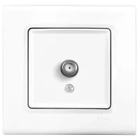 Viko 90440096 Viko Linnera/Rollina Beyaz Uydu Prizi F Konnektör - Sonlu Mekanizma + Kapak - Çerçevesiz - 1