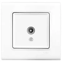 Viko 90440097 Viko Linnera/Rollina Beyaz Uydu Prizi F Konnektör - 10 dB Mekanizma + Kapak - Çerçevesiz - 1