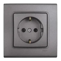 Viko 90442008 Linnera Life Granit Grisi Topraklı Priz - Çerçevesiz - 1