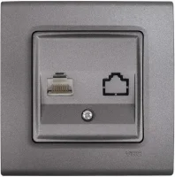 Viko 90442013 Linnera Life Granit Grisi Tekli Nümeris CAT3 Mekanizma Kapak- Çerçevesiz - 1