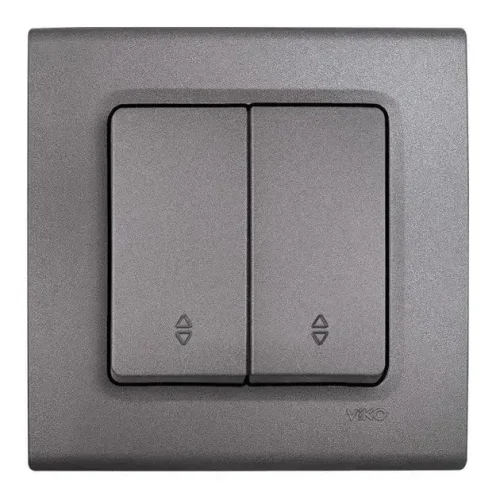 Viko 90442017 Linnera Life Granit Grisi Komütatör Vavien Mekanizma + Düğme - Çerçevesiz - 1