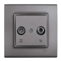 Viko 90442085 Viko Linnera Life Granit Grisi TV-SAT Sonlu - Çerçevesiz - 1