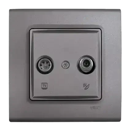 Viko 90442085 Viko Linnera Life Granit Grisi TV-SAT Sonlu - Çerçevesiz - 1