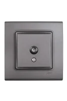 Viko 90442096 Viko Linnera Life Granit Grisi Uydu Priz F Konnektör-Sonlu Mekanizma + Kapak - Çerçevesiz - 1