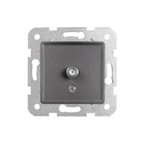 Viko 90442097 Linnera Life Granit Grisi Uydu Prizi F Konnektörlü Geçişli 10dB - Çerçevesiz - 1