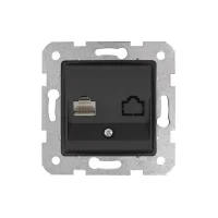 Viko 90444032 Linnera Life Gece Siyahı Tekli Data Prizi (RJ45 CAT5E) - Çerçevesiz - 1