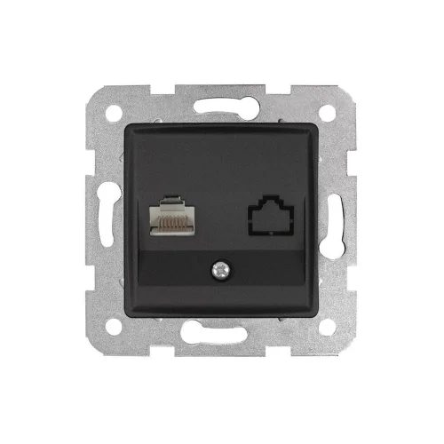 Viko 90444032 Linnera Life Gece Siyahı Tekli Data Prizi (RJ45 CAT5E) - Çerçevesiz - 1