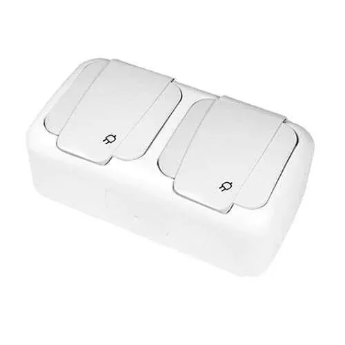 Viko 90555488 Palmiye Beyaz Topraklı Priz + Topraklı Priz Kombine Yatay - 1