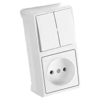 Viko 90681089 Vera Beyaz Dikey Kombine Komütatör + Priz - 1