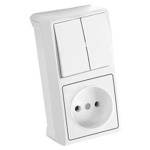 Viko 90681089 Vera Beyaz Dikey Kombine Komütatör + Priz - 1