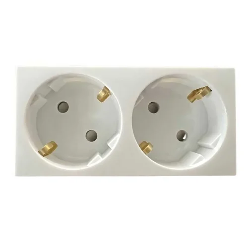 Viko 90800008 2li Topraklı Priz 45 Derece Beyaz - 1