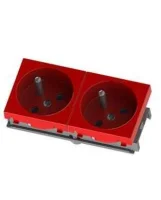 Viko 90800011 2'li 45 Derece Kırmızı UPS Priz - 1