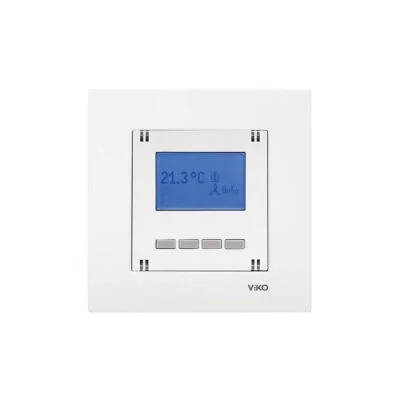 Viko 90961070 Karre Meridian Beyaz Dijital Termostat Isıtma/Soğutma Mekanizma+Düğme Kapak - 1