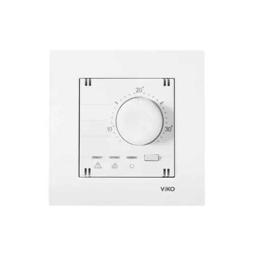 Viko 90961071 Karre Meridian Beyaz Analog Termostat Isıtma/Soğutma Mekanizma+Düğme Kapak - 1