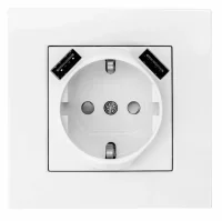 Viko 90961082 Karre 2 USB’li Topraklı Priz Çocuk Korumalı 5V-2A - Çerçeveli - 1