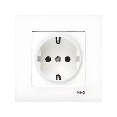 Viko 90967008 Karre/Meridian Beyaz Topraklı Priz Mekanizma - Çerçevesiz - 1