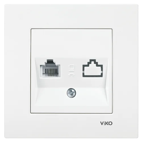 Viko 90967013 Karre/Meridian Beyaz Tekli Nümeris Cat3 Mekanizma - Çerçevesiz - 1