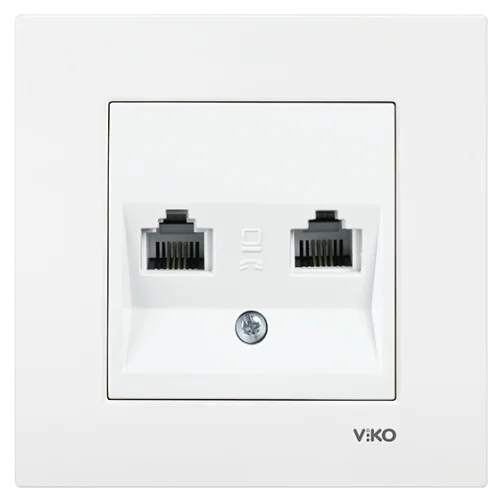 Viko 90967033 Karre/Meridian Beyaz İkili Nümeris Cat3 Mekanizma - Çerçevesiz - 1