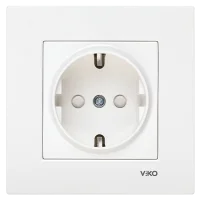 Viko 90967042 Karre/Meridian Beyaz Topraklı Priz - Çerçevesiz Çocuk Korumalı - 1